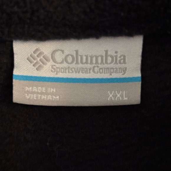 Columbia Men’s Full Zip Fleece Jacket Black XXL Zip Pockets - Picture 2 of 9